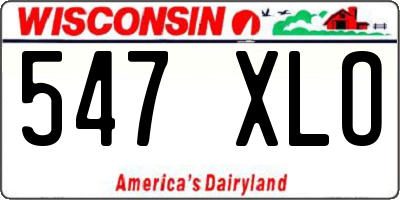 WI license plate 547XLO