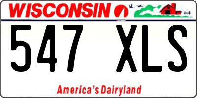 WI license plate 547XLS