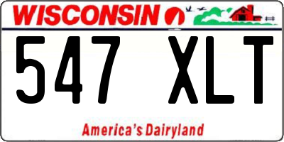 WI license plate 547XLT