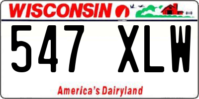 WI license plate 547XLW