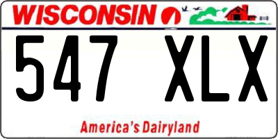 WI license plate 547XLX