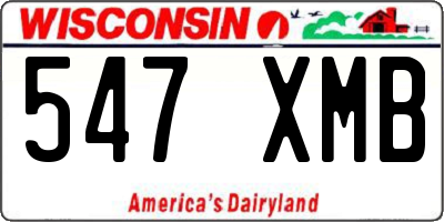 WI license plate 547XMB