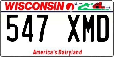 WI license plate 547XMD