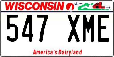 WI license plate 547XME