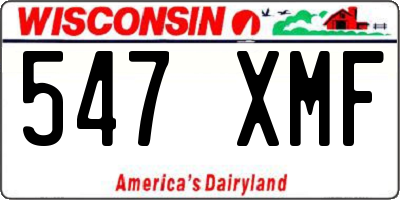 WI license plate 547XMF