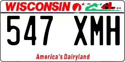WI license plate 547XMH
