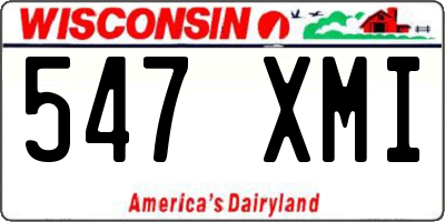 WI license plate 547XMI
