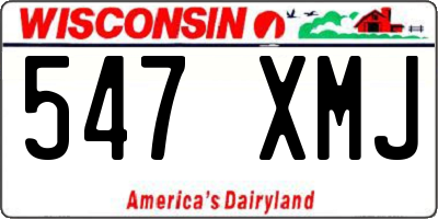 WI license plate 547XMJ