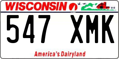 WI license plate 547XMK