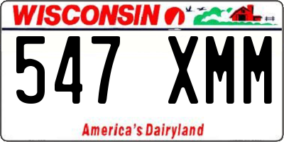 WI license plate 547XMM