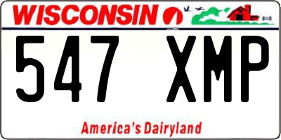 WI license plate 547XMP