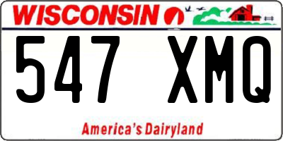 WI license plate 547XMQ