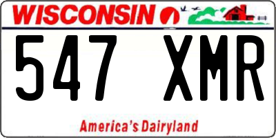 WI license plate 547XMR