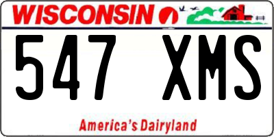 WI license plate 547XMS