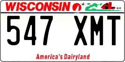 WI license plate 547XMT