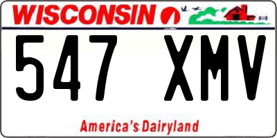 WI license plate 547XMV