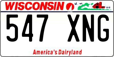 WI license plate 547XNG