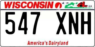 WI license plate 547XNH