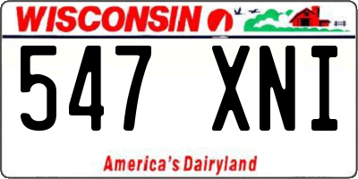 WI license plate 547XNI