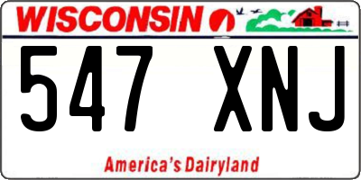 WI license plate 547XNJ