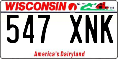 WI license plate 547XNK