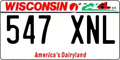 WI license plate 547XNL