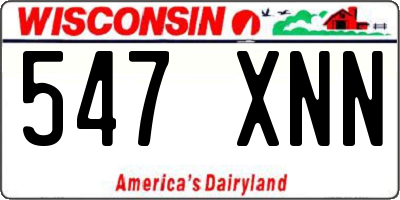 WI license plate 547XNN