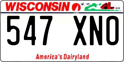 WI license plate 547XNO