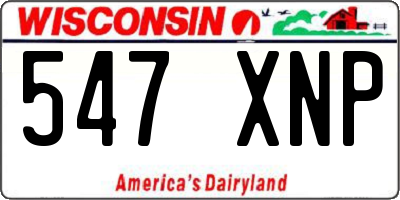 WI license plate 547XNP