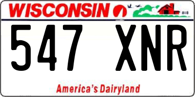 WI license plate 547XNR