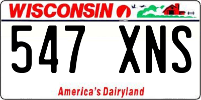 WI license plate 547XNS