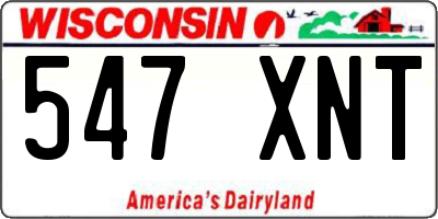 WI license plate 547XNT
