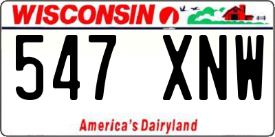 WI license plate 547XNW
