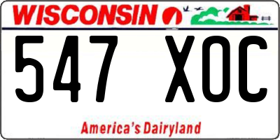 WI license plate 547XOC