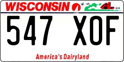 WI license plate 547XOF