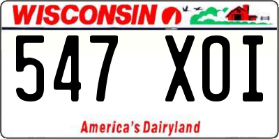WI license plate 547XOI