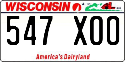 WI license plate 547XOO