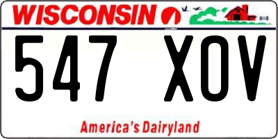 WI license plate 547XOV