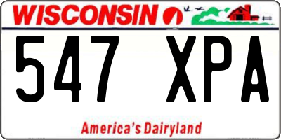 WI license plate 547XPA