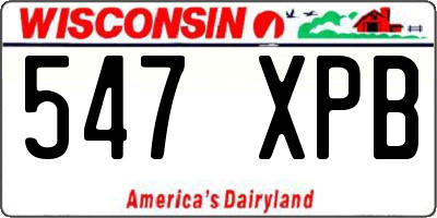 WI license plate 547XPB