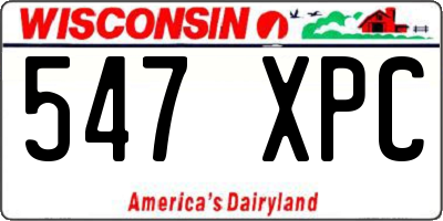 WI license plate 547XPC