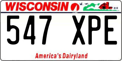WI license plate 547XPE