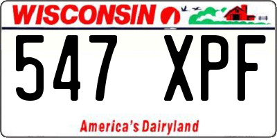 WI license plate 547XPF