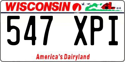WI license plate 547XPI