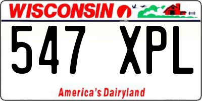 WI license plate 547XPL