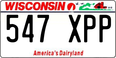 WI license plate 547XPP
