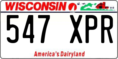WI license plate 547XPR