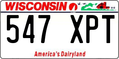 WI license plate 547XPT