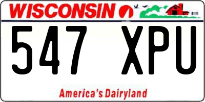 WI license plate 547XPU