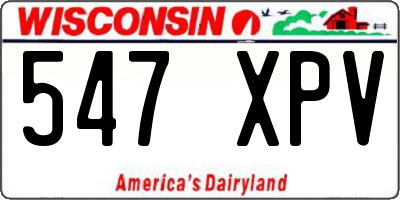 WI license plate 547XPV